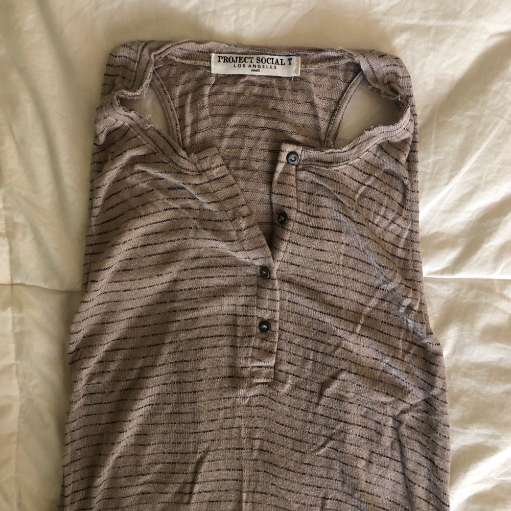Striped racer back tank top